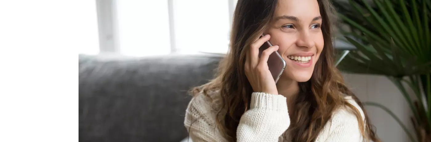 A girl is talking on the phone